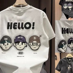 Foreign trade discount hot items and leftover goods~Clearance and leakage of Korean style trendy brands summer pure cotton short sleeved t-shirts for men and women, loose and versatile