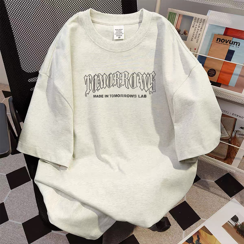 Overseas order backlog~Withdrawal of summer new cotton short sleeved T-shirt with cut label for men and women, American casual versatile trend