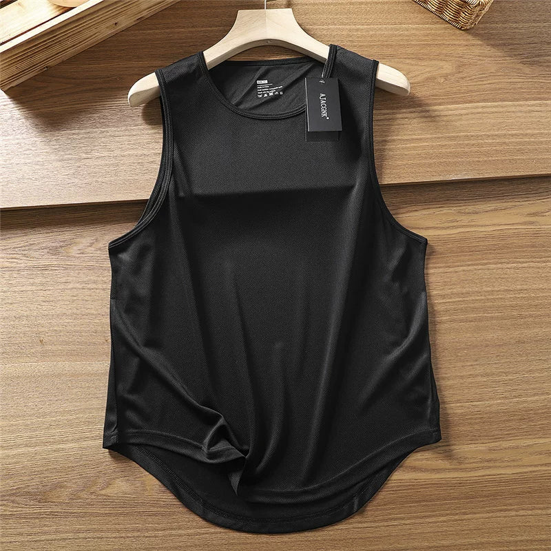 Lightweight and breathable! Moisture wicking and sweat wicking! Summer Foreign Trade Quick Dry Sweat Tank Top Running Fitness Sleeveless Thin Style Trendy