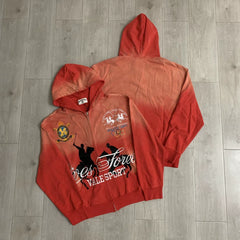 Vale Forever "Lives & Forever Vale Sport" Vintage Zip-Up Hoodie (Red)