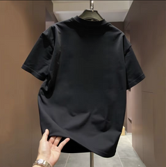 American style handsome men's and women's short sleeved T-shirt trend simple M letter print popular versatile round neck loose cotton half sleeve