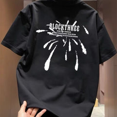 Summer New Short Sleeve T-shirt Heavy Cotton Trendy Casual Fashion Versatile Round Neck Half Sleeve for Men and Women Couple Same Style