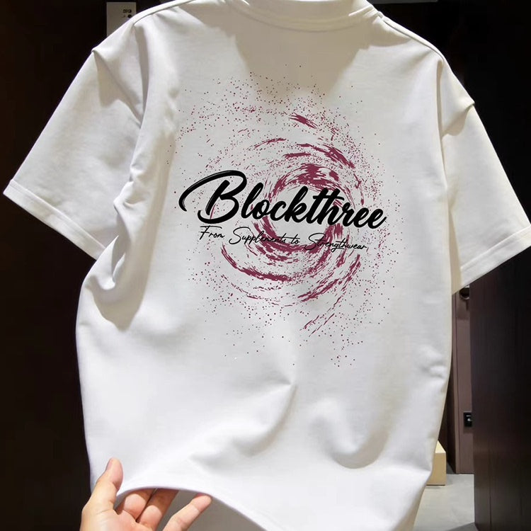 Top brand foreign trade counters' leftover inventory collection~Summer heavyweight round neck pure cotton short sleeved T-shirt for both men and women, American fashion brand