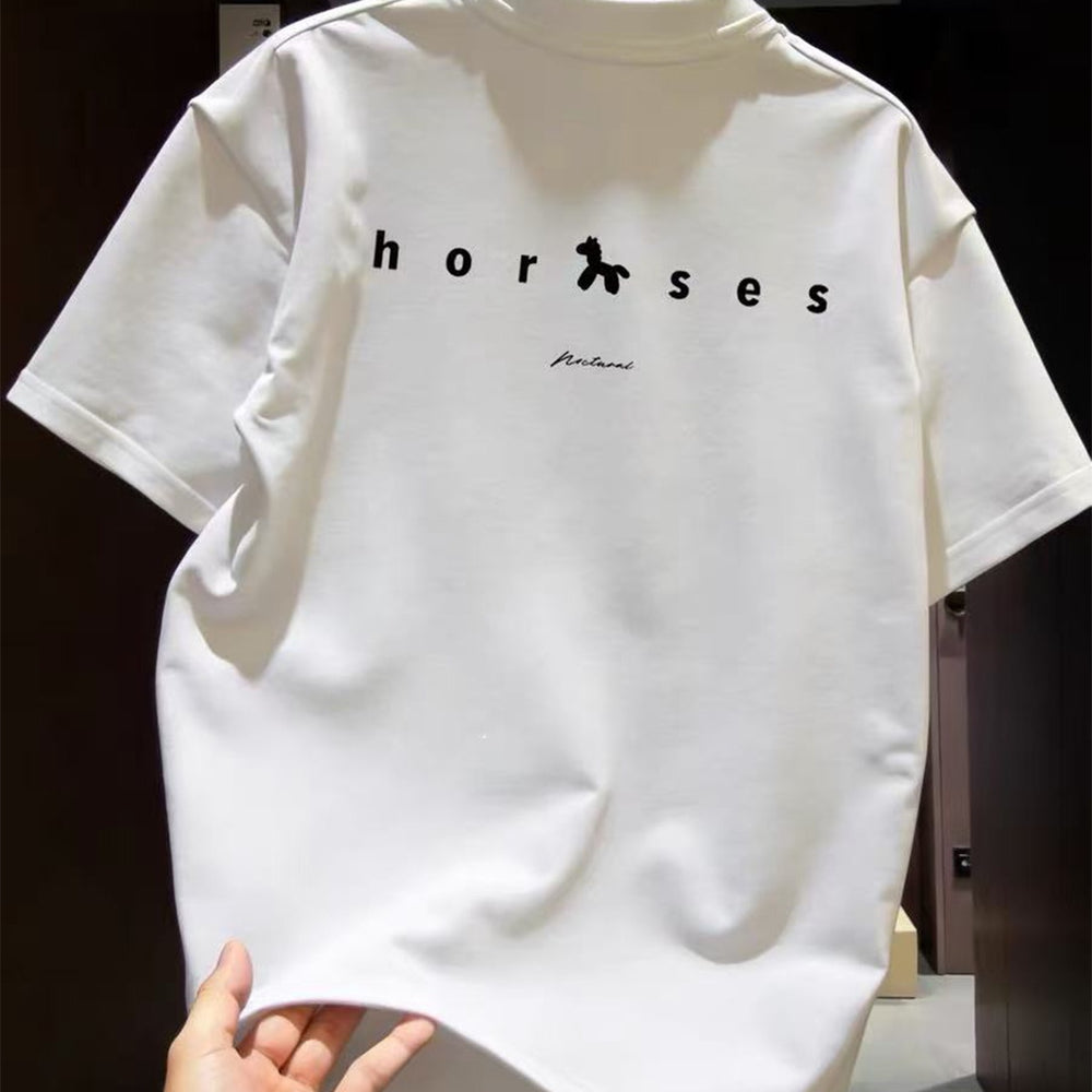 Top brand foreign trade counters are picking up leftovers~Summer Korean style trendy brand pure cotton short sleeved T-shirt for couples, versatile for men and women