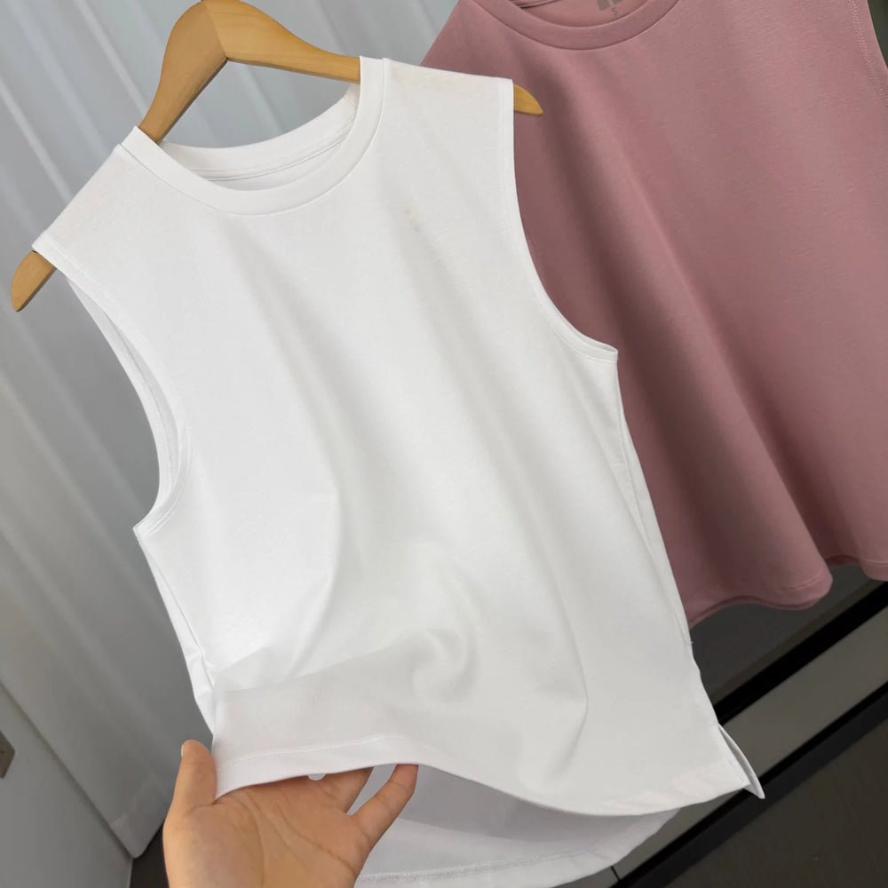 Wearing clothes is not stuffy! Skin friendly and breathable! Foreign trade men's summer simple and versatile sleeveless casual short sleeved vest trend