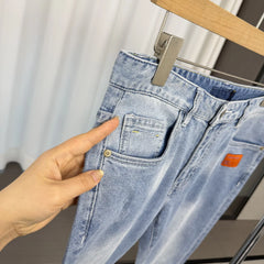 H remaining orders! Wash with water to make it old! Spring and summer men's foreign trade soft and comfortable, fashionable and casual denim jeans trend