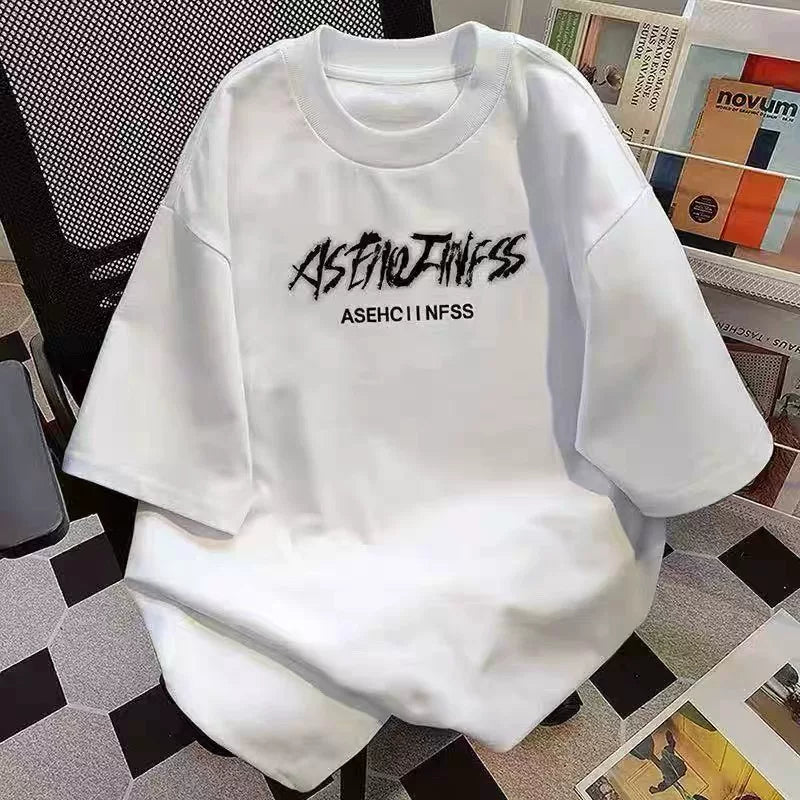 First tier tail goods counters withdraw to pick up leaks~Summer new American style simple and versatile pure cotton short sleeved unisex