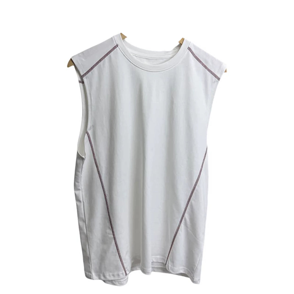 Couple style! Mingxian splicing! Foreign trade men's summer sun protection quick drying loose sports sleeveless T-shirt vest