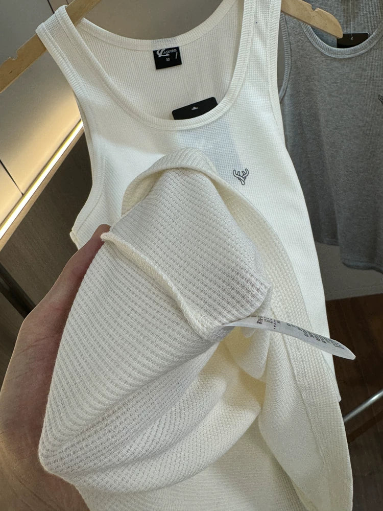 High end Huafu Ge! Summer men's foreign trade printed sports casual breathable base sleeveless sweat vest suspender