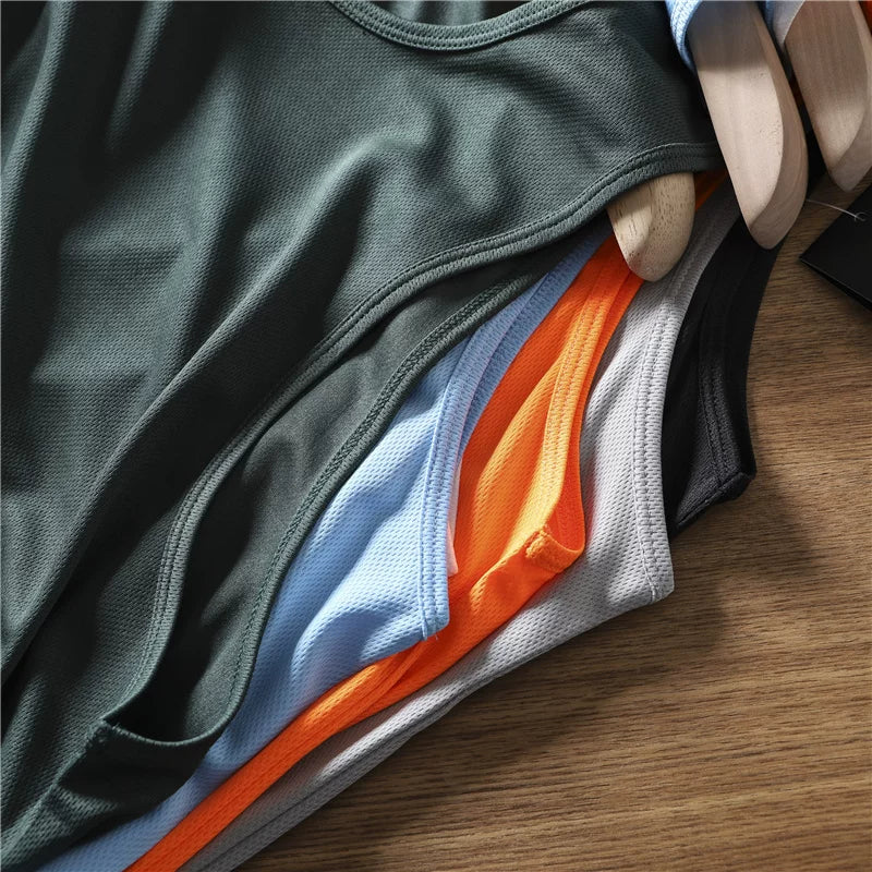 Lightweight and breathable! Moisture wicking and sweat wicking! Summer Foreign Trade Quick Dry Sweat Tank Top Running Fitness Sleeveless Thin Style Trendy