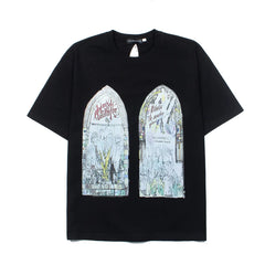 Who Decides War Stained Glass Arch Graphic Black T-Shirt