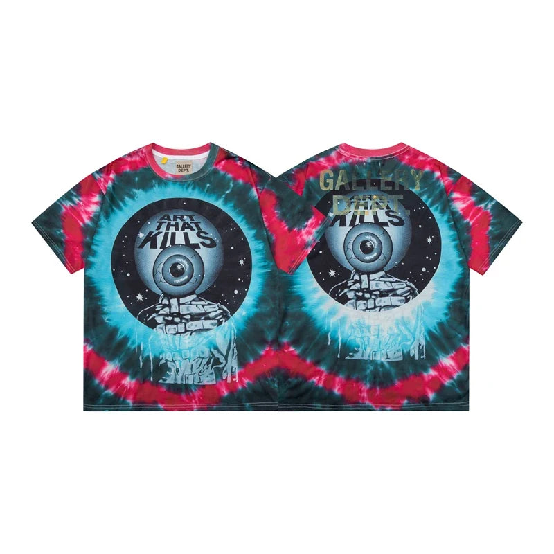 Gallery Dept. Tie-Dye Art That Kills Short Sleeve T-Shirt - Dark Multi