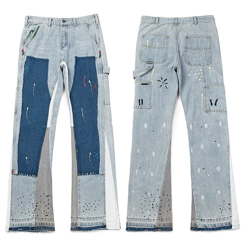 Gallery Dept. Multi-Color Paint Splatter & Patchwork Denim Jeans