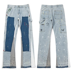Gallery Dept. Multi-Color Paint Splatter & Patchwork Denim Jeans