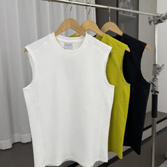 Weaving waffles! Breathable fabric! Summer men's foreign trade American casual sports sleeveless camisole