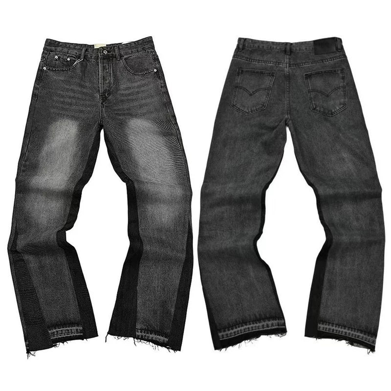 Gallery Dept. Contrast Side Panel Washed Black Denim Jeans