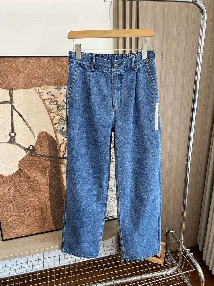 Recommended for self retention! Washed soft! Foreign trade men's autumn outdoor loose and versatile straight leg casual jeans trend