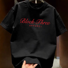 Overseas order backlog~Withdrawn short sleeved T-shirt printed round neck loose and versatile trendy brand casual pure cotton top with logo trimming