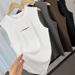 Don't miss it! Moisture absorbing and breathable! Foreign trade men's summer cool skin friendly sports casual vest sleeveless T-shirt