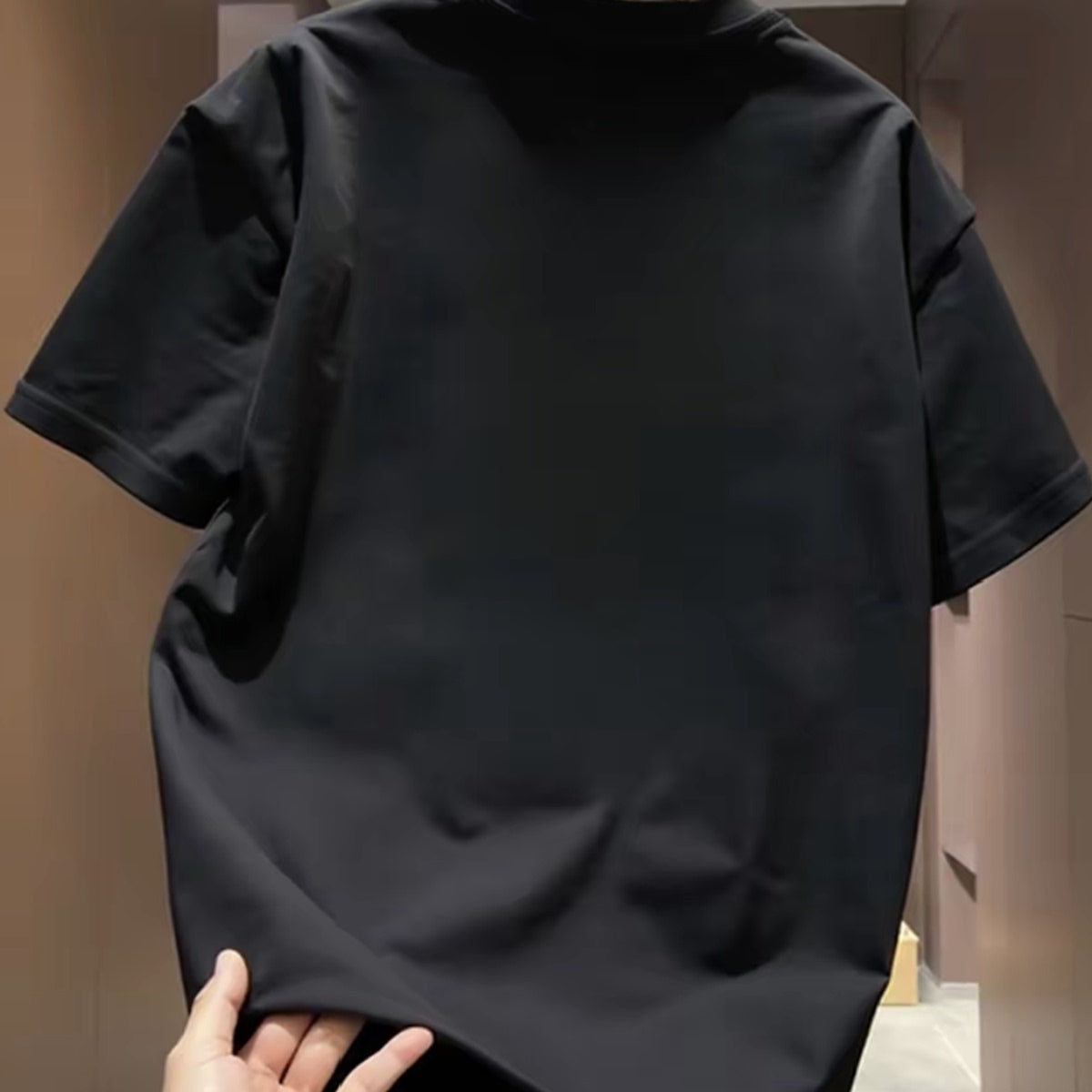 Large brand foreign trade counter tail goods leak detection~short sleeved t-shirt men's summer China-Chic brand heavy weight cotton round neck letter shirt