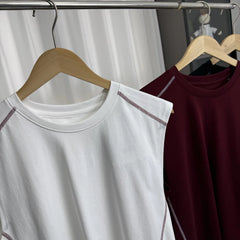 Couple style! Mingxian splicing! Foreign trade men's summer sun protection quick drying loose sports sleeveless T-shirt vest