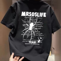 Top brand foreign trade counter tail goods leakage~Small and creative trendy brand spider unisex versatile pure cotton short sleeved T-shirt