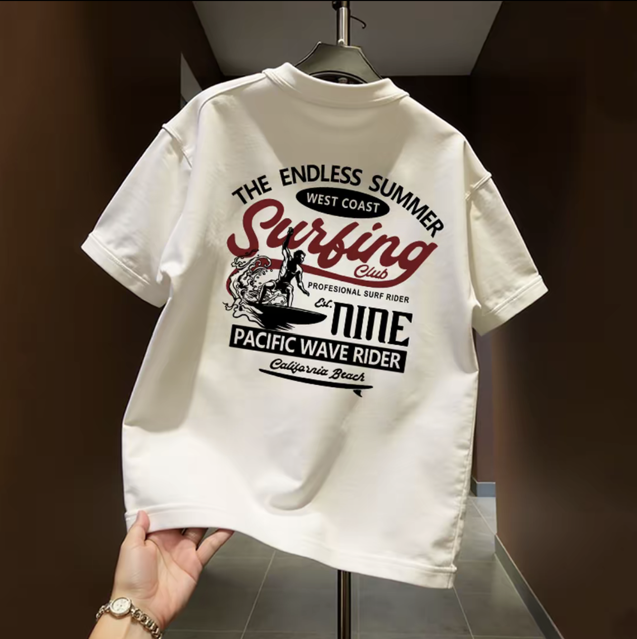Top brand foreign trade counter tail goods leakage~High quality light luxury trendy brand American pure cotton short sleeved round neck versatile loose fit