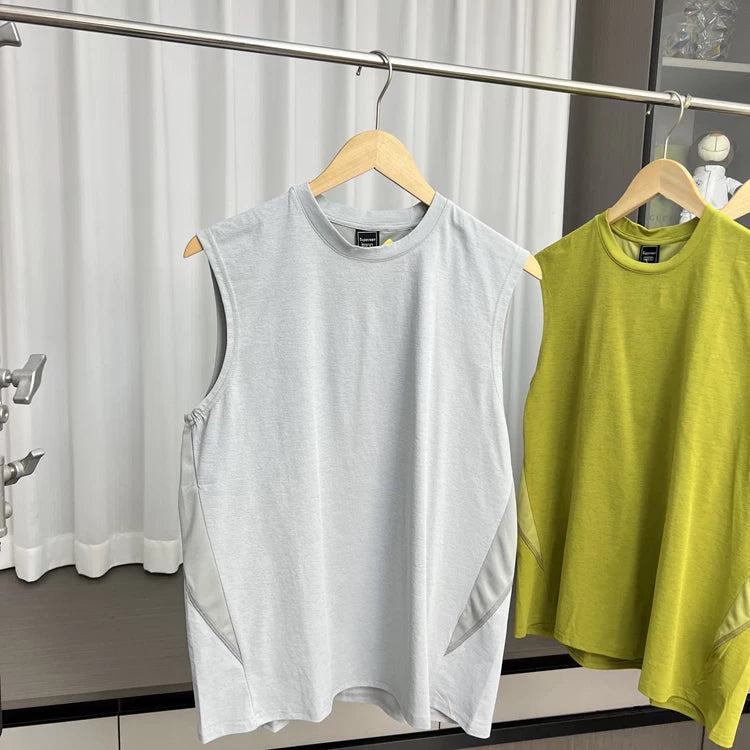 Mountain functional wind! Refreshing and breathable! Foreign trade men's summer outdoor running sports casual round neck vest trend