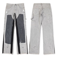 Gallery Dept. Paint Splatter & Knee Patch Vintage Black Denim Jeans