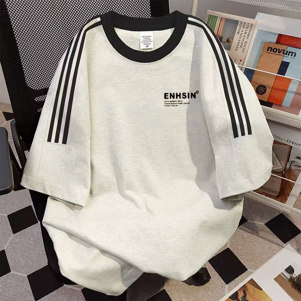 First tier tail goods counter store withdraws~Heavy duty pure cotton three bar short sleeved T-shirt for men and women trendy brand simple and versatile trend