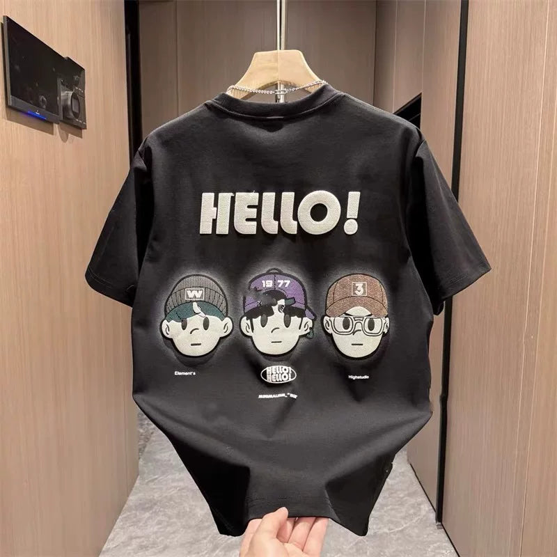 Foreign trade discount hot items and leftover goods~Clearance and leakage of Korean style trendy brands summer pure cotton short sleeved t-shirts for men and women, loose and versatile