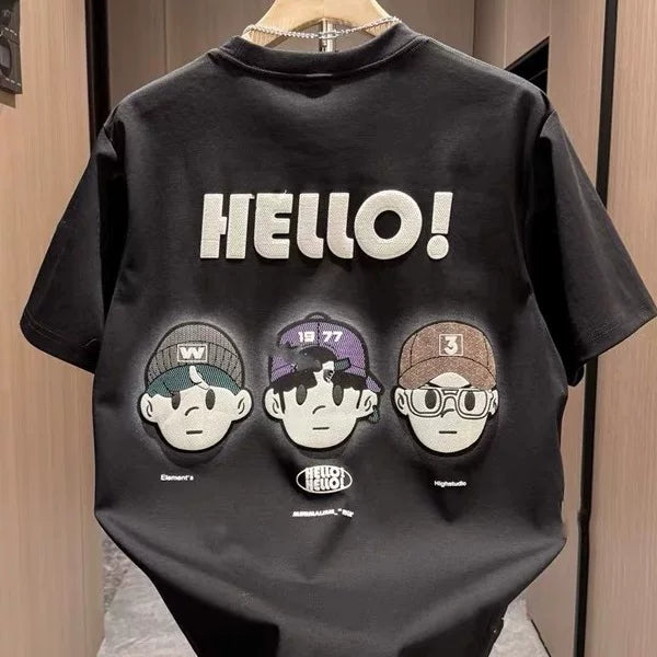Foreign trade discount hot items and leftover goods~Clearance and leakage of Korean style trendy brands summer pure cotton short sleeved t-shirts for men and women, loose and versatile