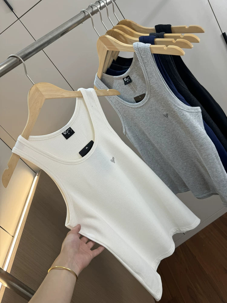 High end Huafu Ge! Summer men's foreign trade printed sports casual breathable base sleeveless sweat vest suspender