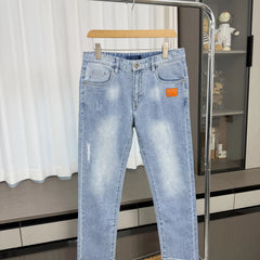 H remaining orders! Wash with water to make it old! Spring and summer men's foreign trade soft and comfortable, fashionable and casual denim jeans trend