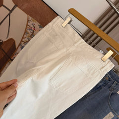 Flat replacement! Vintage washed and polished white! Spring men's foreign trade casual tapered loose straight leg fashionable jeans