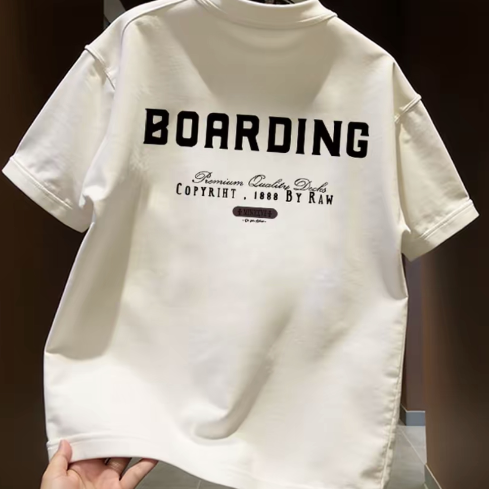 Top brand foreign trade counter tail goods leakage~High quality light luxury American casual heavyweight pure cotton short sleeved T-shirt for men and women