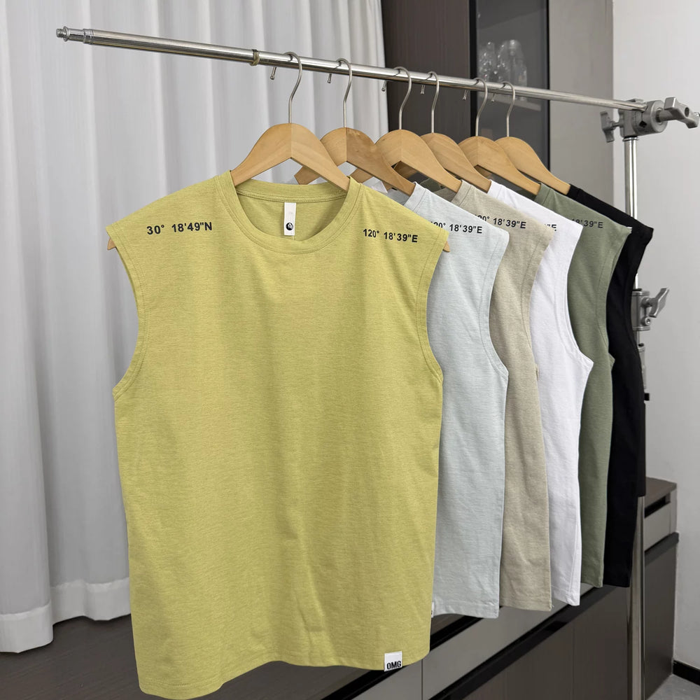 Coordinate printing design! Skin friendly and breathable! Summer Men's Foreign Trade Outdoor Running Fitness Leisure Sleeveless Tank Top