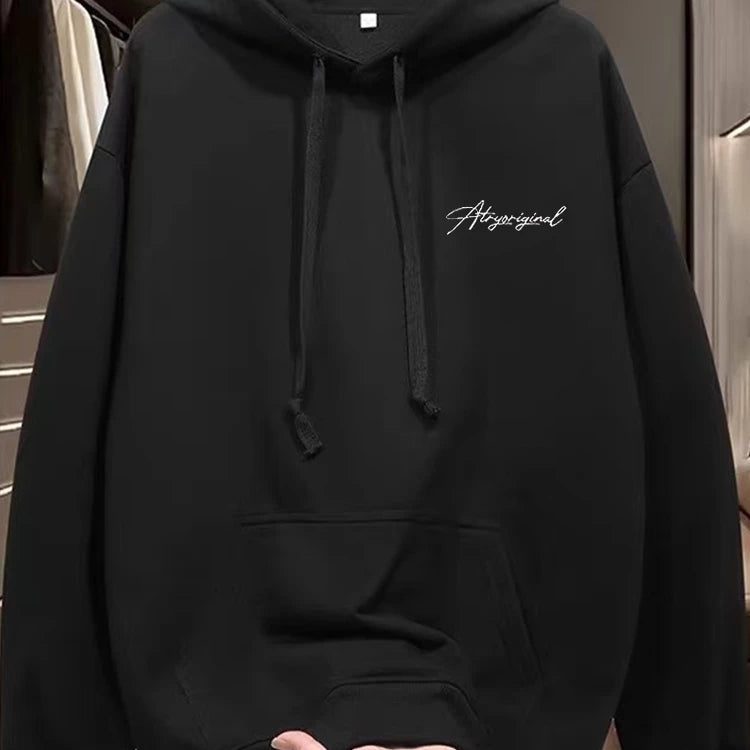 Scissor label trendy brand hoodie for men and women, made of loose and versatile pure cotton with added fleece, long sleeved hooded design for spring, autumn, and winter