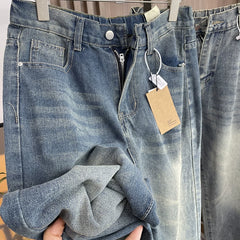 Keep good cattle for yourself+retro fermented, washed and ground white! Spring Men's Foreign Trade Fashion Versatile Comfortable Elastic Jeans Trend