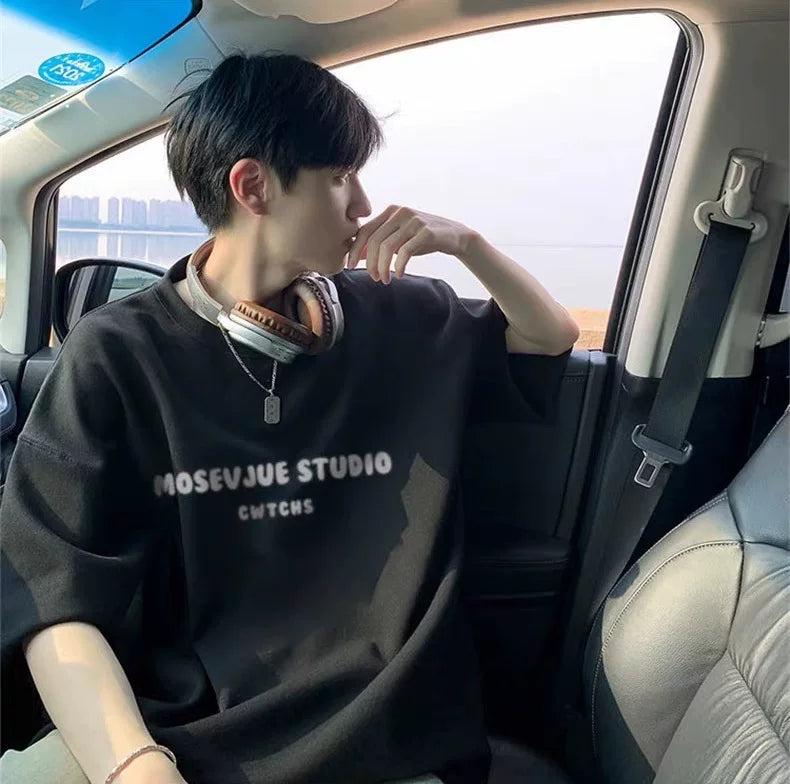 Foreign trade final order trimming label clearance summer pure cotton printed short sleeved T-shirt for women and men export half sleeved couple T-shirt