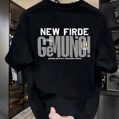 Overseas order backlog~Withdrawn foreign trade American style trendy brand printed pure cotton short sleeved t-shirt with loose and versatile design for men and women