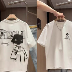 Brand foreign trade~Cutting labels, picking up leaks, counter surplus orders, printed short sleeved T-shirts for men and women, casual and versatile, trendy and three-dimensional sense