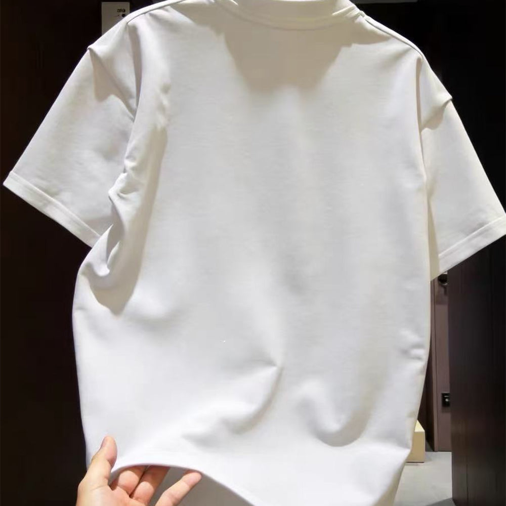 Summer short sleeved t-shirt heavy weight cotton letters simple China-Chic casual versatile round neck men and women lovers same fashion brand