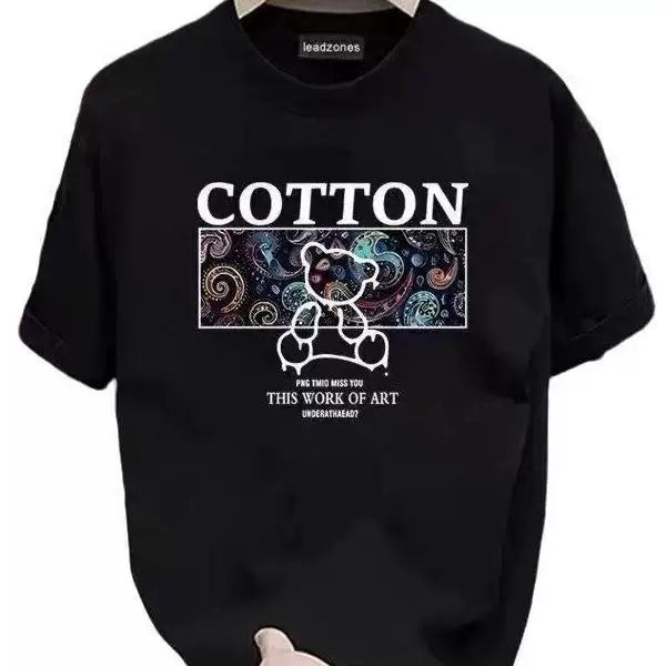Foreign trade clearance~Cutting labels, tail goods, counter, picking up leaks, heavy-duty trendy brands, heavy-duty pure cotton short sleeved T-shirts, men's and women's loose large sizes