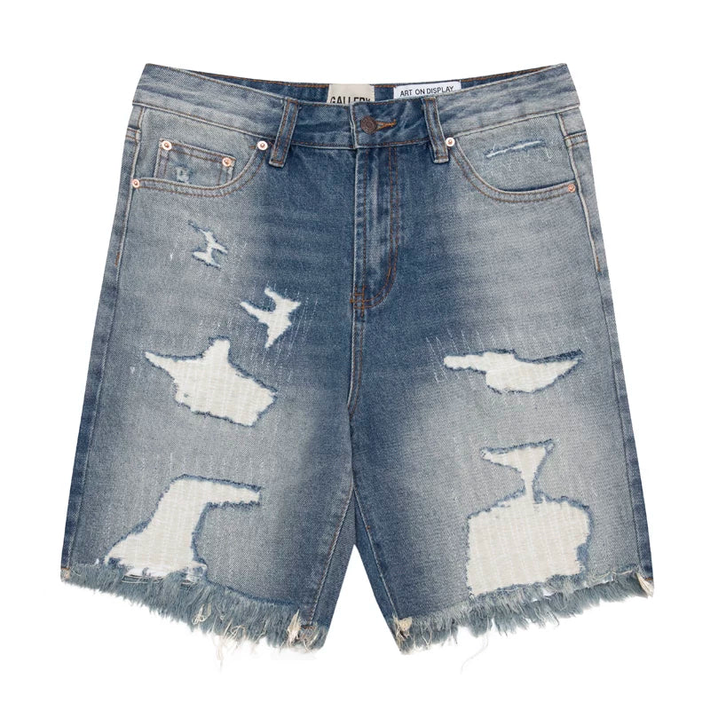 Gallery Dept. Heavy Distressed Ripped Denim Shorts