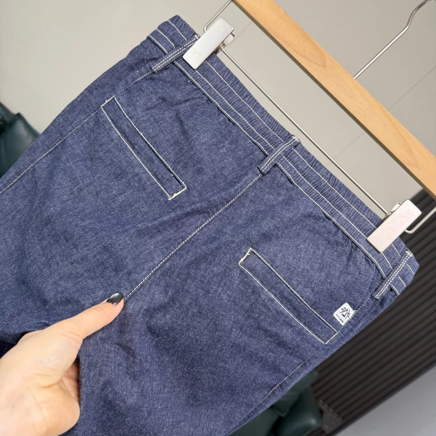 Remove the cabinet! Cotton+linen blend! Foreign trade men's spring and summer elastic waist comfortable casual straight leg jeans