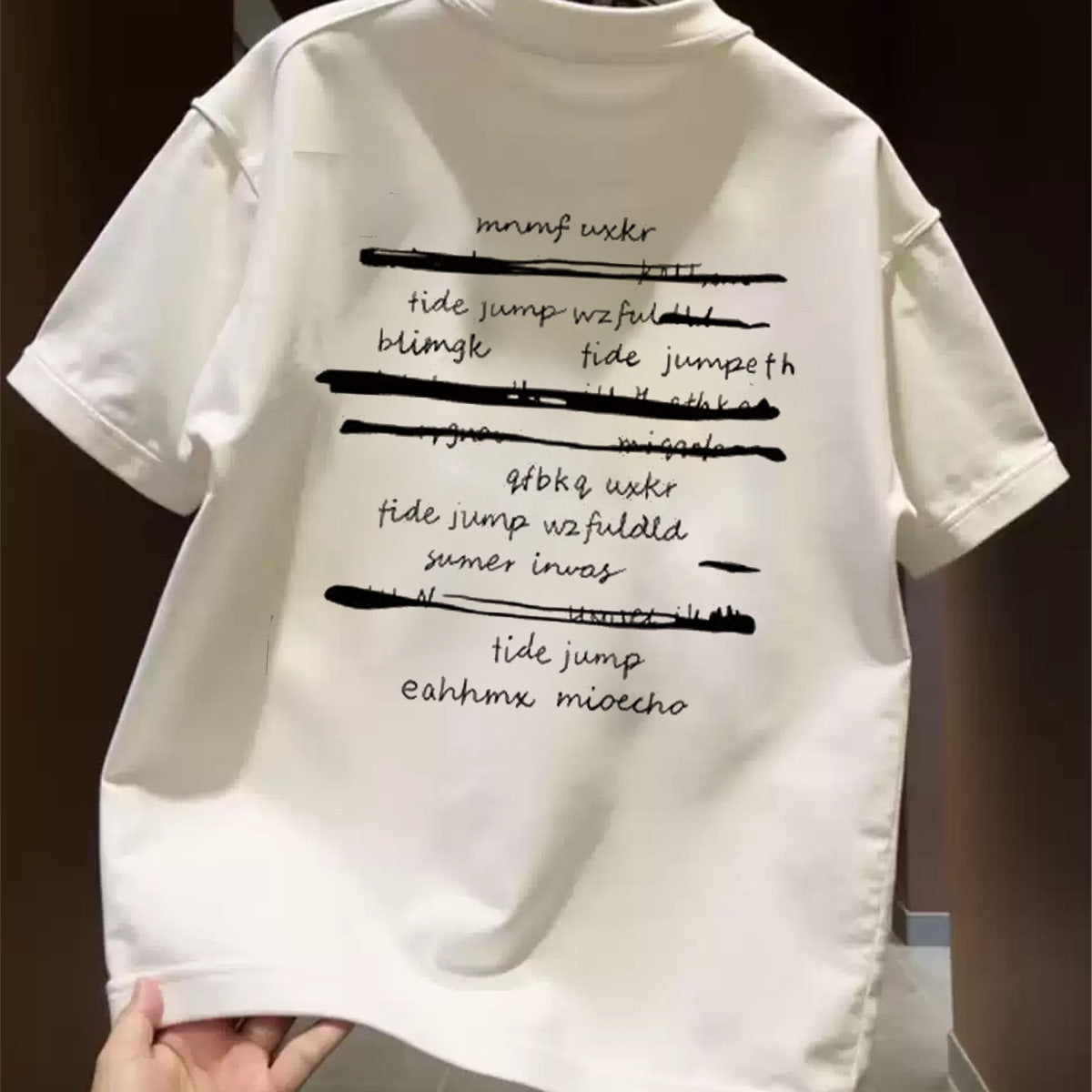 Top brand foreign trade counters are picking up leftovers~American fashion brand letter heavyweight pure cotton short sleeved T-shirt for men and women, versatile and trendy
