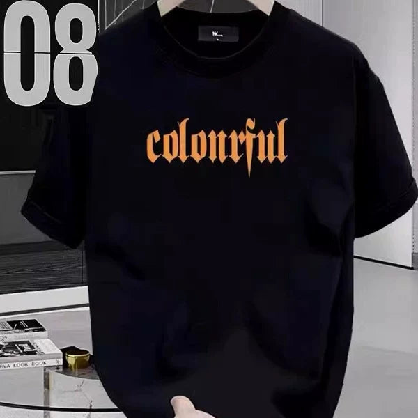 Brand foreign trade label cutting, tail order clearance, leak detection, American fashion brand retro printed pure cotton T-shirt, men's and women's design sense