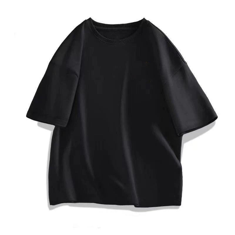 2026 summer new Korean casual fashion brand heavyweight pure cotton short sleeved T-shirt for men and women, loose and large, versatile