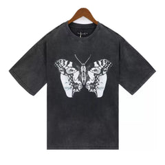 Who Decides War Butterfly Sunset Graphic Washed T-Shirt